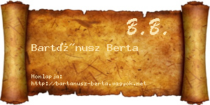Bartánusz Berta névjegykártya